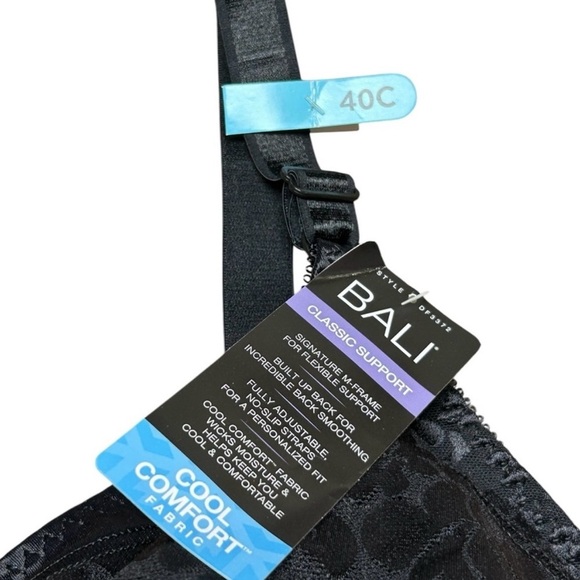 Bali Classic Double Support Lace Wire-less Full Figure Bra 3372 Size 40C NWT - Picture 3 of 5